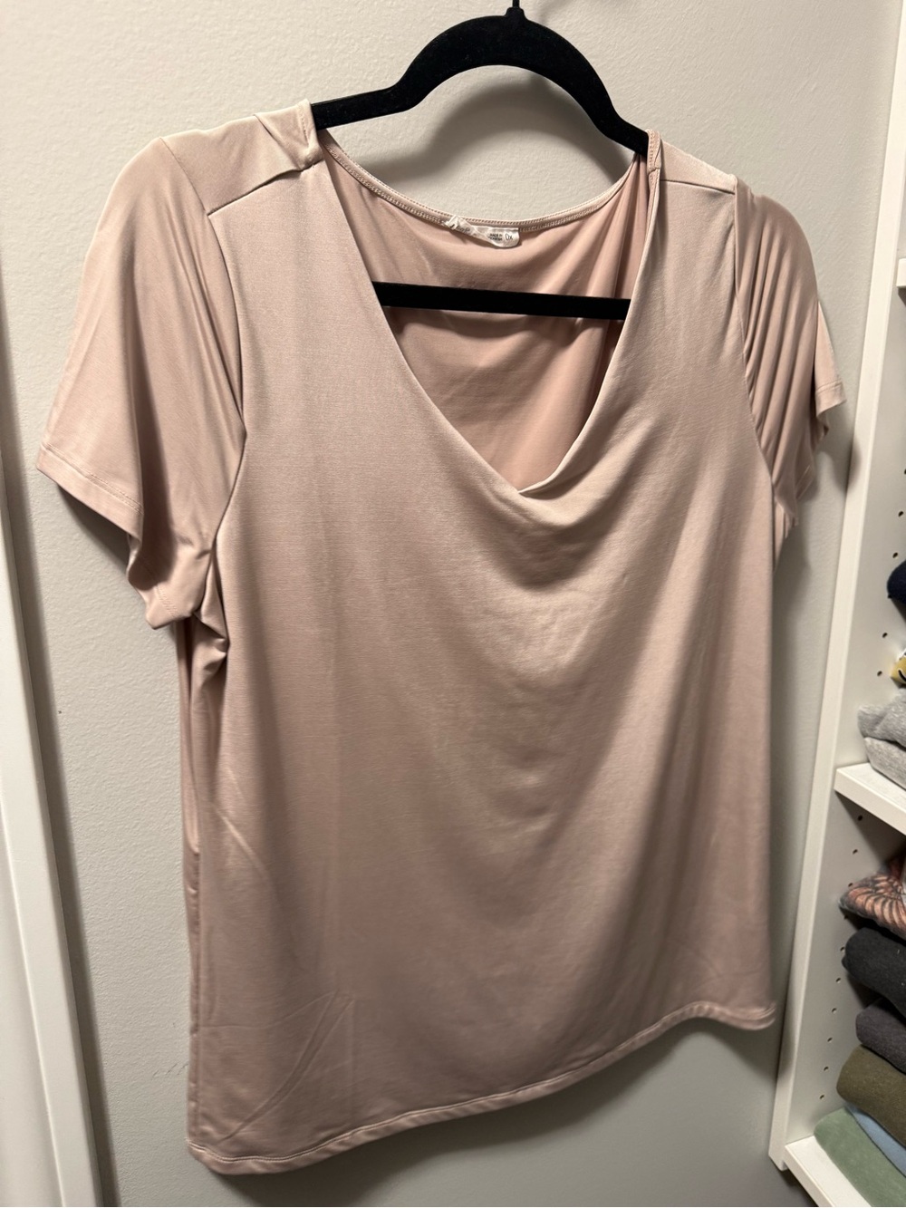 Draped V-Neck Women's Top in Blush